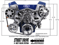 Street Drive V-Belt Drive System For Small Block Ford